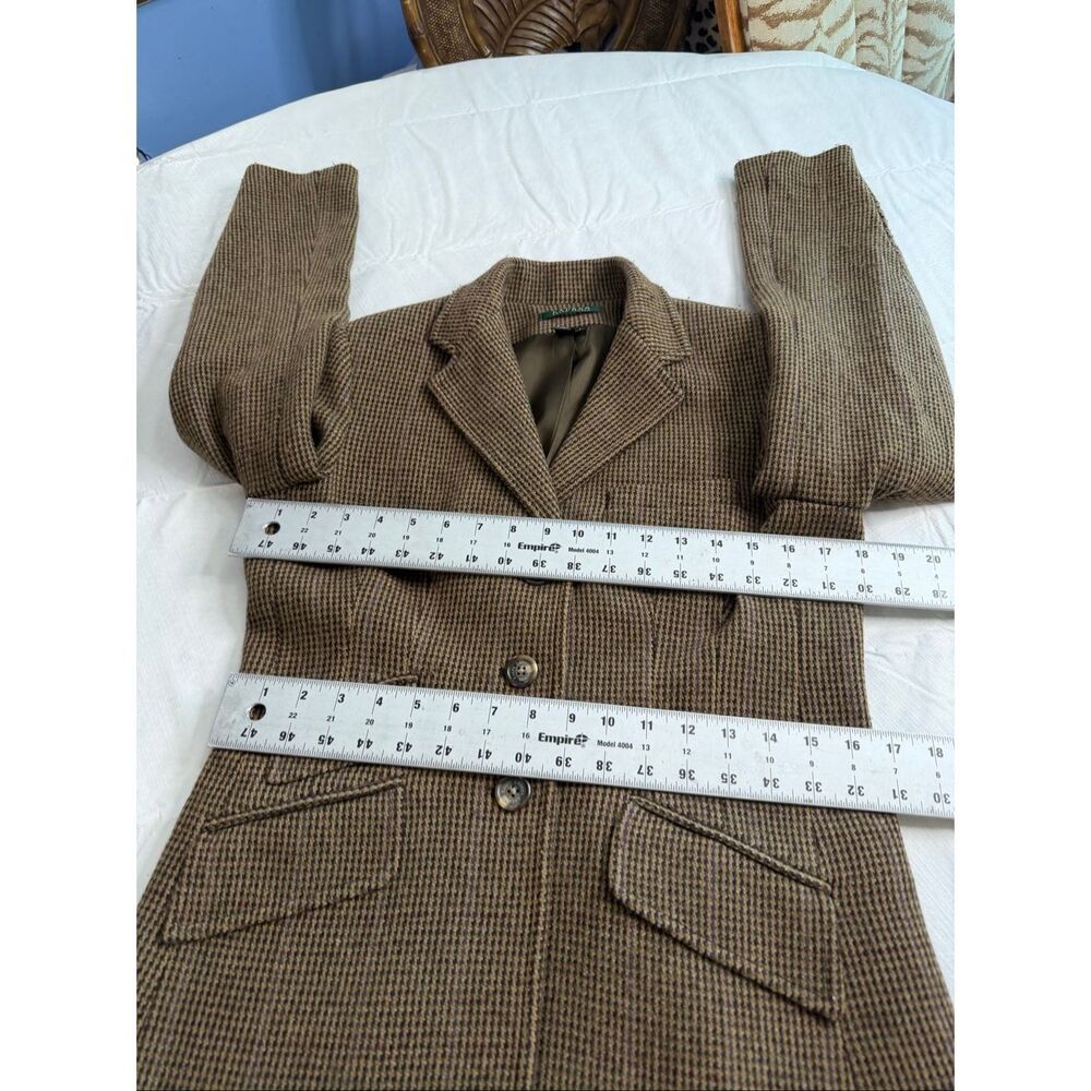 Lauren Ralph Lauren Women’s Brown Herringbone Wool Vintage Blazer Size 6 - Picture 5 of 10
